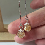 925 Silver Woman Jewelry Rutilated Quartz Crystal Earrings