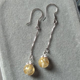 925 Silver Woman Jewelry Rutilated Quartz Crystal Earrings