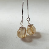 925 Silver Woman Jewelry Rutilated Quartz Crystal Earrings