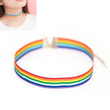 Pride Rainbow Choker Necklace with Pendant