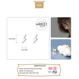PrinSis 925 Silver Lightning Stud Earrings Women Anti-allergy Jewelry Gift