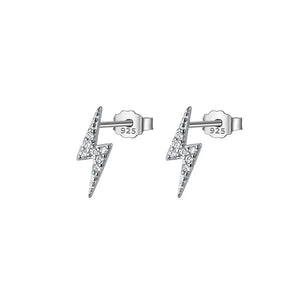 PrinSis 925 Silver Lightning Stud Earrings Women Anti-allergy Jewelry Gift