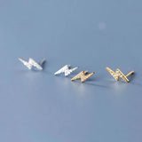 PrinSis 925 Silver Lightning Stud Earrings Women Anti-allergy Jewelry Gift