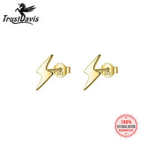 PrinSis 925 Silver Lightning Stud Earrings Women Anti-allergy Jewelry Gift