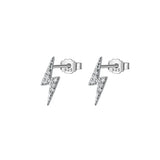 PrinSis 925 Silver Lightning Stud Earrings Women Anti-allergy Jewelry Gift