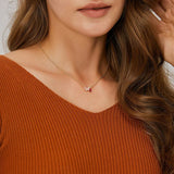 Pink Dazzling CZ Necklace Women Girls Zircon Clavicle Chain Wedding Jewelry