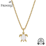 PrinSis Turtle Necklace Women Girls Minimalist Mini Animal Pendant Necklace