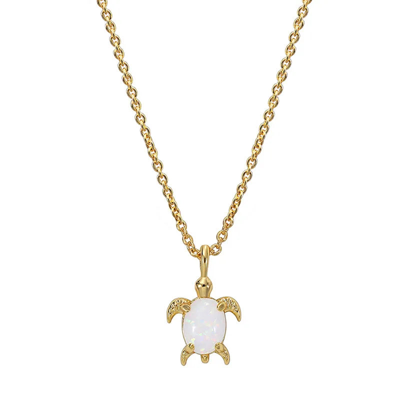 PrinSis Turtle Necklace Women Girls Minimalist Mini Animal Pendant Necklace