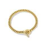 Punk Cuban Chain Bracelet with Zircon Buckle for Women