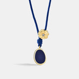 PrinSis Rope Charm Necklace Zircon Flower Pendant Chain for Women