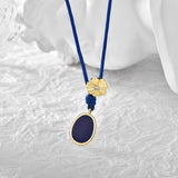 PrinSis Rope Charm Necklace Zircon Flower Pendant Chain for Women