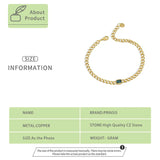 Emerald Gemstone Chain Bracelet for Women Girls Fine Jewelry