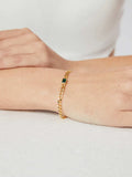 Emerald Gemstone Chain Bracelet for Women Girls Fine Jewelry