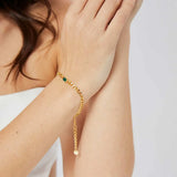 Emerald Gemstone Chain Bracelet for Women Girls Fine Jewelry