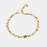 Emerald Gemstone Chain Bracelet for Women Girls Fine Jewelry