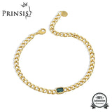 Emerald Gemstone Chain Bracelet for Women Girls Fine Jewelry