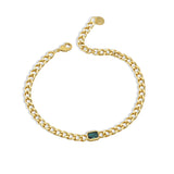 Emerald Gemstone Chain Bracelet for Women Girls Fine Jewelry