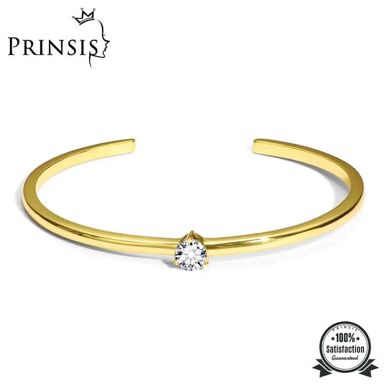 Adjustable Zircon Opening Bangle Bracelet for Women