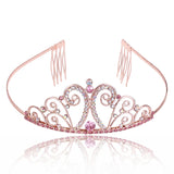 Princess Crystal Crown Hair Band Girls Pink Headdress