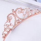Princess Crystal Crown Hair Band Girls Pink Headdress