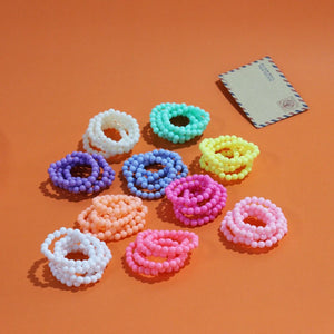 Princess Bracelets 10Pcs for Girls Pearl Bead Jewelry Set Party Favor Costume