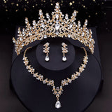 Princess Crown Jewelry Set for Women Wedding Bride Tiara Necklace Earring