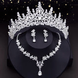Princess Crown Jewelry Set for Women Wedding Bride Tiara Necklace Earring