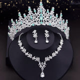 Princess Crown Jewelry Set for Women Wedding Bride Tiara Necklace Earring