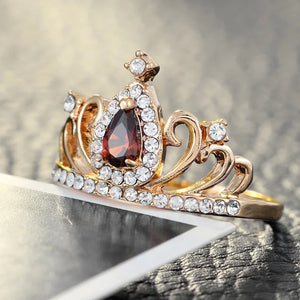 Princess Crown Style Rings For Women - Rose & Jewelry Gift
