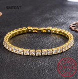 Princess Cut Moissanite Tennis Bracelet 5mm Diamond 925 Silver Plated