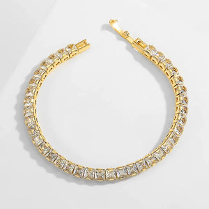 Princess Cut Moissanite Tennis Bracelet 5mm Diamond 925 Silver Plated