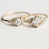 Princess Cut Zircon Engagement Ring Vintage Promise Wedding Rings For Women