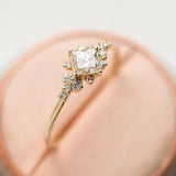 Princess Cut Zircon Engagement Ring Vintage Promise Wedding Rings For Women