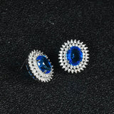 Crystal Sapphire Gemstones Pendant Necklaces for Women