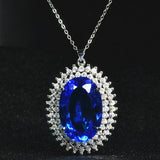 Crystal Sapphire Gemstones Pendant Necklaces for Women