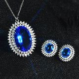 Crystal Sapphire Gemstones Pendant Necklaces for Women