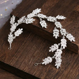 Princess Arrival Rhinestone Leaf Hairband Wedding Prom Accessory
