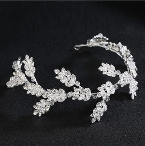 Princess Arrival Rhinestone Leaf Hairband Wedding Prom Accessory
