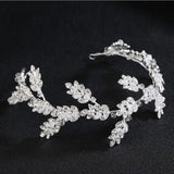 Princess Arrival Rhinestone Leaf Hairband Wedding Prom Accessory