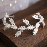 Princess Arrival Rhinestone Leaf Hairband Wedding Prom Accessory