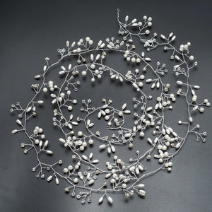 Rhinestone Tiara Pearl Headband Bridal Headpiece