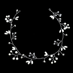 Rhinestone Tiara Pearl Headband Bridal Headpiece