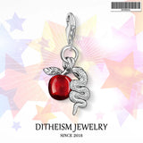 Princess Ring & Crown Charm Pendant, 925 Sterling Silver Romantic Gift