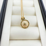 Princess Style Pearl Necklace Freshwater Pearl Zircon Pendant 14K Filled