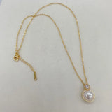 Princess Style Pearl Necklace Freshwater Pearl Zircon Pendant 14K Filled
