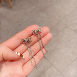 Princess Wind Double Bow Zircon Earrings Sale