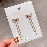 Princess Wind Double Bow Zircon Earrings Sale