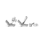 Sterling Silver Princess Wish Stud Earring with Clear CZ