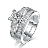 Lab Diamond Promise Ring Set 925 Silver Wedding Rings for Women