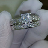 Lab Diamond Promise Ring Set 925 Silver Wedding Rings for Women